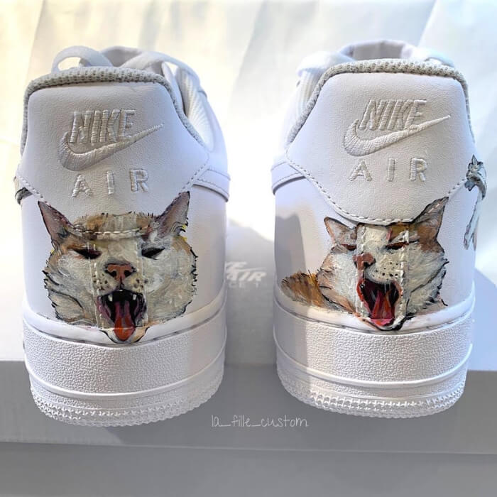 customised cat themed nike airforce 1s
