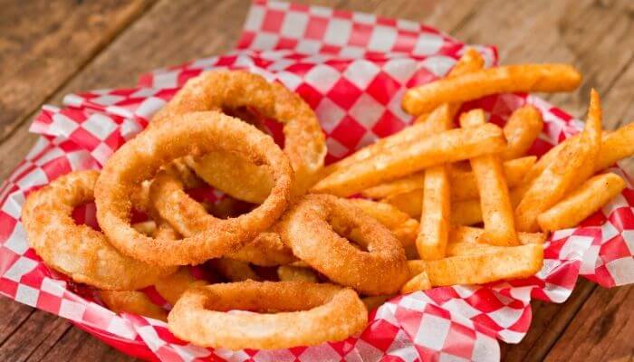 onion rings and fries