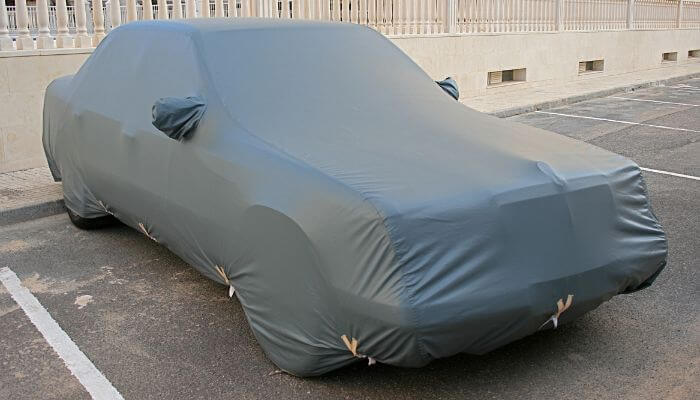 a car with a car cover
