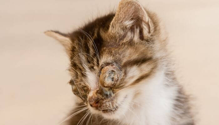 kitten with an eye disease