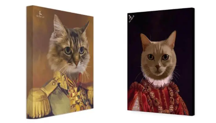 old style cat royalty portraits