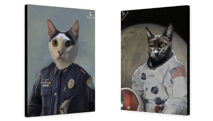 police and astronaut cats