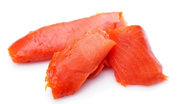 pink fresh smoked salmon